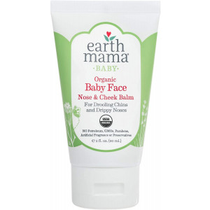 Organic Baby Face Nose and Cheek Balm for Dry Skin by Earth Mama | Natural Petroleum Jelly Alternative, 2-Fluid Ounce