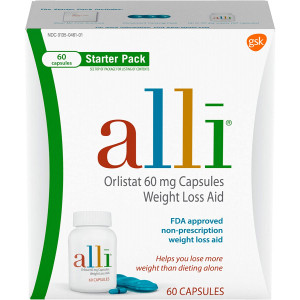 alli Weight Loss Diet Pills, Orlistat 60 mg Capsules, 60 Count Starter Pack