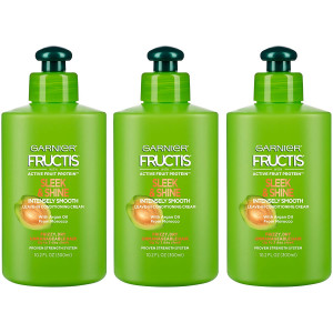 Garnier Fructis Sleek and Shine Intensely Smooth Leave-In Conditioning Cream, 10.2 Ounce (Pack of 3) (Packaging May Vary)