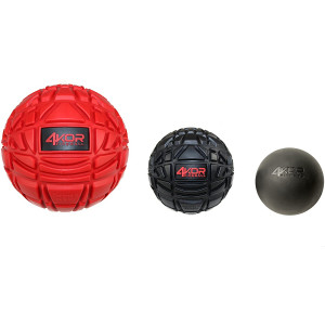 4KOR Fitness Ultimate Massage Balls for Physical Therapy - Deep Tissue Trigger Point Myofascial Release Tools - Back, Shoulder and Foot Muscle Massager Kit - Enhanced Gripping Mobility Rubber Balls
