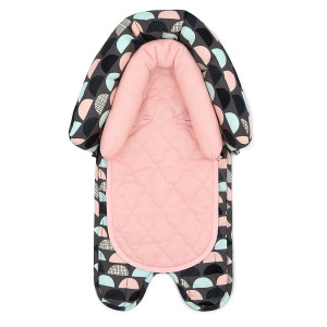 Travel Bug Baby and Toddler 2-in-1 Head Support Duo Head Support for Car Seats, Strollers and Bouncers (Grey/Teal/Pink)