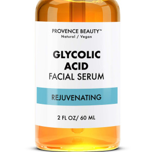Rejuvenating Glycolic Acid Face Serum - Hyaluronic Acid, Vitamin C and Aloe Vera Helps Exfoliate and Minimize Pores, Reduce Acne, Breakouts, and Appearance of Aging and Scars - 2 Fl Oz