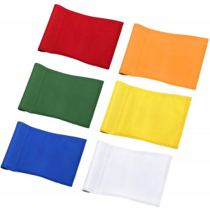 KINGTOP Solid Golf Flags with Tube Inserted, All 8" L x 6" H, Putting Green Flags for Yard, 420D Nylon Mini Pin Flags