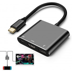HDMI USB C Hub Adapter for Nintendo Switch, 4k Type C HDMI Dock Cable for Nintendo Switch,Compatible with MacBook Pro Samsung Galaxy S8 Plus,Google Pixel