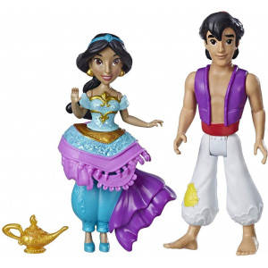 Disney Princess Jasmine and Aladdin, 2 Dolls, Royal Clips Fashion, One-Clip Skirt
