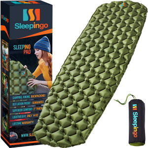 Sleepingo Camping Sleeping Pad - Mat, (Large), Ultralight 14.5 OZ, Best Sleeping Pads for Backpacking, Hiking Air Mattress - Lightweight, Inflatable and Compact, Camp Sleep Pad