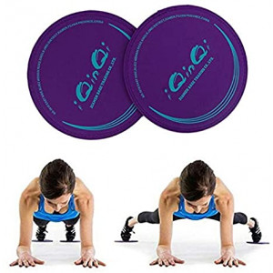 iQinQi Exercise Sliders, Dual Sided Core Sliders, Gliders Exercise Discs Use on Hardwood Floors, Workout Sliders Fitness Discs Abdominal and Total Body Gym Exercise Equipment for Home, Travel