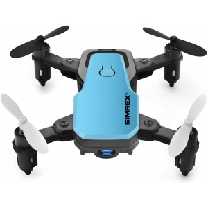 SIMREX X300C 8816 Mini Drone RC Quadcopter Foldable Altitude Hold Headless RTF 360 Degree FPV Video WiFi 720P HD Camera 6-Axis Gyro 4CH 2.4Ghz Remote Control Super Easy Fly for Training (Blue)