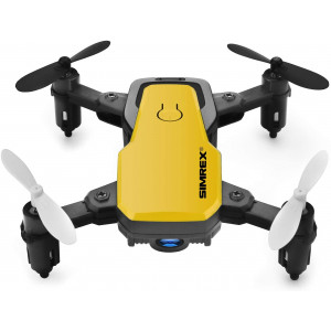 SIMREX X300C 8816 Mini Drone with Camera WiFi HD FPV Foldable RC Quadcopter Rtf 4CH 2.4Ghz Remote Control Headless [Altitude Hold] Super Easy Fly for Training - Yellow