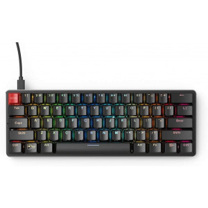 Glorious Modular Mechanical Gaming Keyboard - 60% Compact Size (61 Key) - RGB LED Backlit, Brown Switches, Hot Swap Switches (Black)(GMMK-Compact-BRN)