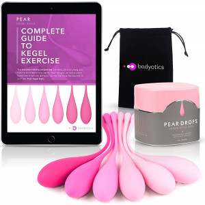 Deluxe Kegel Weighted Exercise Balls - Pelvic Floor Tightening and Strengthen Bladder Control - Prevent Prolapse - Set of 6 for Beginners to Advanced with Free E-Book