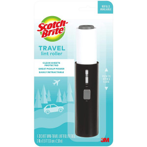 Scotch-Brite Mini Travel Lint Roller, Works great on dog, cat, and other animal hair, Sticky, Great for travel, 30 Sheets