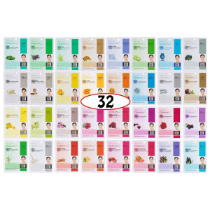 DERMAL 32 Combo A+B Set Pack Collagen Essence Full Face Facial Mask Sheet - The Ultimate Supreme Collection for Every Skin Condition Day to Day Skin Concerns
