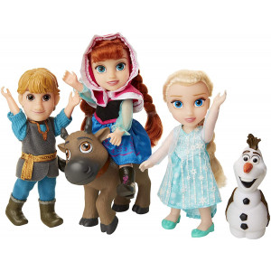 Disney Frozen Deluxe Petite Doll Gift Set - Includes Anna, Elsa, Kristoff, Sven and Olaf! Dolls are approximately 6 inches tall - Perfect for any Frozen fan!