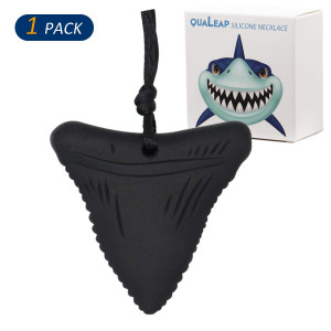 Shark Tooth Chew Necklace for Kids, Boys or Girls - Sensory Oral Motor Aids Teether Toys for Autism, ADHD, Baby Nursing or Special Needs- Reduces Chewing Biting Fidgeting for Kids Adult Chewers