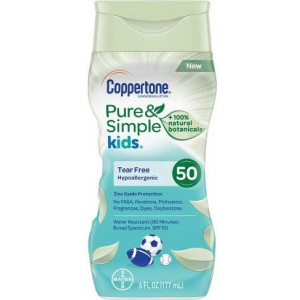 Coppertone Kids - Pure and Simple Kids SPF 50 Lotion 6 Oz (CT58073), White