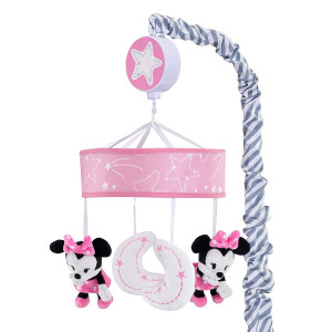 Lambs and Ivy Disney Baby Minnie Mouse Musical Crib Mobile, Pink/Gray