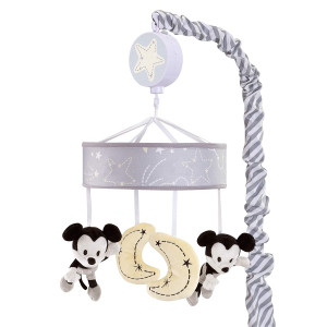 Lambs and Ivy Disney Baby Mickey Mouse Musical Baby Crib Mobile, Gray/Yellow