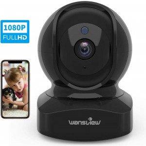 Wansview Wireless Security Camera, IP Camera 1080P HD, WiFi Home Indoor Camera for Baby/Pet/Nanny, Motion Detection, 2 Way Audio Night Vision, Works with Alexa, with TF Card Slot and Cloud