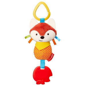 Skip Hop Bandana Buddies Baby Activity Chime and Teether Stroller Toy, Fox