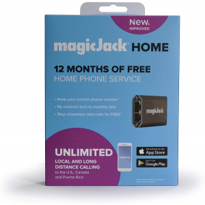 magicJackHome 2019 VOIP Phone Adapter Portable Home and On-The-Go Digital Phone Service. Unlimited Local and Long Distance Calls to US and Canada. NO Monthly Bill. Stay Connected During The Unexpected
