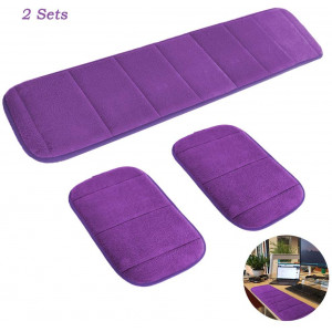 2 Sets Ergonomic Computer Elbow Wrist Pad, AUHOKY Long and Short Size Combination Keyboard Wrist Rest Elbow Support Mat for Office Desktop Working Gaming - Memory Foam Relieve Elbow Pain (Purple)