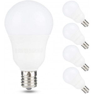 Yueximei E17 Globe Light Bulb, 6W 60W Equivalent, 5000K Daylight, 600LM,Slender G14 LED Bulbs for Ceiling Fan, Chandelier Lighting, Not Dimmable, Pack of 4