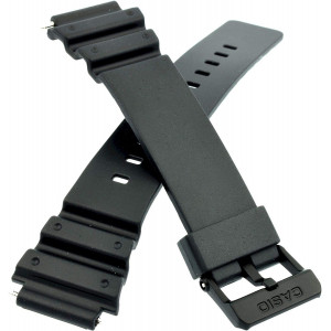 Genuine Replacement for Watch Band 17mm Black Rubber Strap Casio #10393907 MRW-200H-1B2V MRW-200H-1BV MRW-200H-1EV MRW-200H-2B2V MRW-200H-2BV MRW-200H-3BV MRW-200H-4BV MRW-200H-4CV MRW-200H-7BV