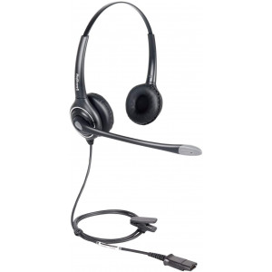 VoiceJoy Binaural Headset with Noise Cancelling Microphone with QD(Quick Disconnect),Compatible with VoiceJoy and Plantronics QD Quick Disconnect Connector
