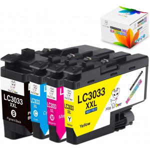 MS Deer Upgraded LC3033 Ink Cartridges, Replacement for Brother LC3033XXL LC3033 LC3035XXL LC3035 Work for Brother MFC-J995DW MFC-J805DW MFC-J815DW (1Black, 1Cyan, 1Magenta, 1Yellow) 4 Pack