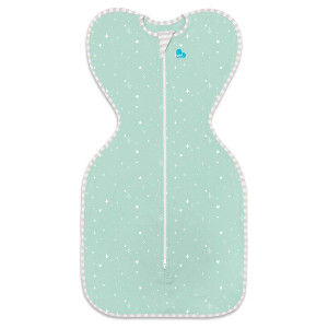 Love To Dream Swaddle UP Lite, Mint Stars, Small, 8-13 lbs, Allow Baby to Sleep in Their Preferred arms up Position for Self-Soothing, Snug fit Calms Startle Reflex