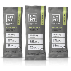 LMNT Recharge Electrolyte Hydration Powder | Formulated by Robb Wolf and Ketogains | Keto and Paleo | No Sugar, No Artificial Ingredients | Citrus Salt | 30 Stick Packs