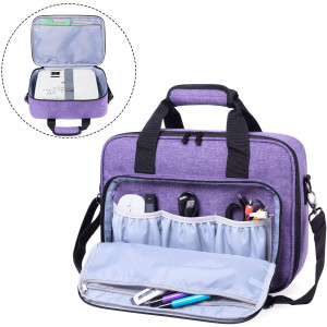 Luxja Projector Case,Projector Bag with Accessories Storage Pockets (Compatible with Most Major Projectors),Medium(13.75 x 10.5 x 4.5 Inches), Purple