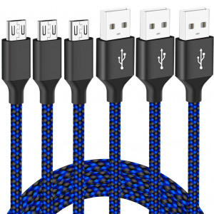 Charger Cable for Xbox One Controller,PS4 Controller Charging Cord,Braided Micro USB Android Data Sync Cord for Xbox One S/X,Playstation 4,PS4 Slim/Pro,Dualshock 4,Samsung Galaxy S7 Edge/S6,Kindle,6FT