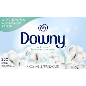 Downy Fabric Softener Dryer Sheets, Cool Cotton, 250 Count