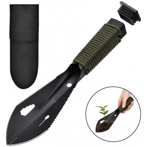 Yeacool Backpacking Trowel, Mini Survival Shovel Lightweight,Small Camping Multitool with Carrying Pouch for Hiking Digging Outdoor Gardening