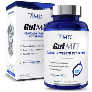 1MD GutMD - L-Glutamine and Prebiotic for Gut Integrity | Promote Digestive Tract Health | 90 Capsules