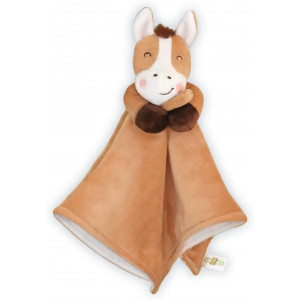 Baby Aves Horse Lovey Baby Security Blanket - Pony Stuffed Plush Animal Blankie 13x13 inches (Brown)