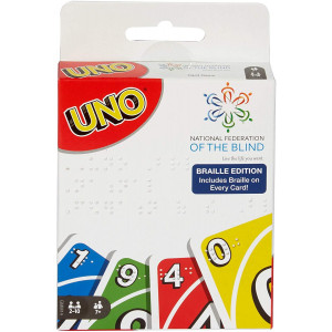 Mattel Games UNO: Braille - Card Game (for Blind and Low Vision Players)