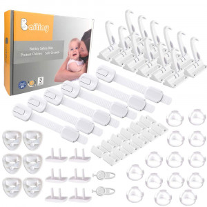 Baby Safety Kit, Baby Proofing with Cabinet Locks - 58 Packs All-in-one Super Value Child Safety Kit (58Packs)
