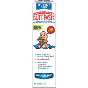 Boudreaux's Butt Paste Sensitive Skin Diaper Rash Ointment, 4 oz Tube