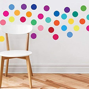 Wall Stickers for Bedroom Living Room, Polka Dot Wall Decals for Kids Boys and Girls, Multicolor 2inch (140 Circles)