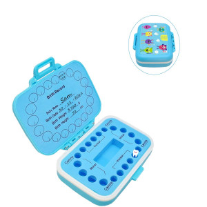 Baby Tooth Fairy Keepsake Box Kids Teeth Storage Box Tooth Holder Organizer with a Tweezers Kids Gift for Baby Shower Christmas Birthday Keep The Childhood Memory(Blue)