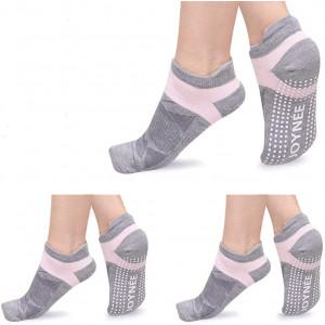 JOYNE Non-Slip Yoga Socks for Women with Grips,Ideal for Pilates,Barre,Dance,Hospital,Fitness 3 Pairs