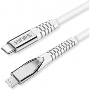 KINPS Apple MFI Certified (10ft/3m) USB C to Lightning Fast Charging Cable Compatible with iPhone 11/11Pro/11 Pro Max/X/XS/XR/XS MAX, Supports Power Delivery(for Use with Type C Chargers), White