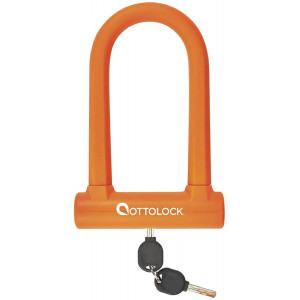 OTTOLOCK Sidekick Compact U-Lock | Lightweight Silicone-Coated Keyed Bike Lock | Anti-Theft Steel Bike Lock