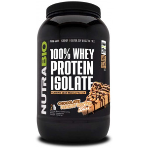 NutraBio 100% Whey Protein Isolate (Chocolate Peanut Butter Bliss, 2 Pounds)