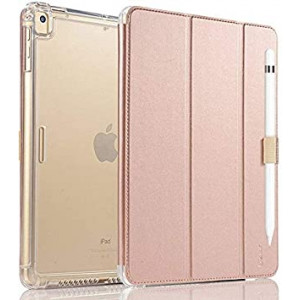 Valkit iPad Air (3rd Gen) 10.5'' 2019 / iPad Pro 10.5'' 2017 Case, Smart Folio Stand Protective Translucent Frosted Back Cover for Apple iPad Air 3 10.5 Inch 2019[Auto Sleep/Wake], Rose Gold 1