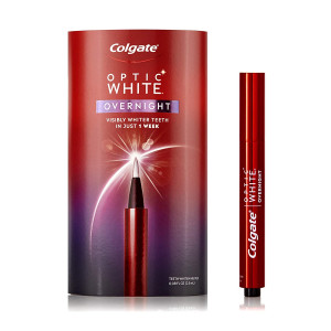 Colgate Optic White Overnight Teeth Whitening Pen, 35 Nightly Treatments in 1 Pen, Removes 15 Years of Stains in 1 Week