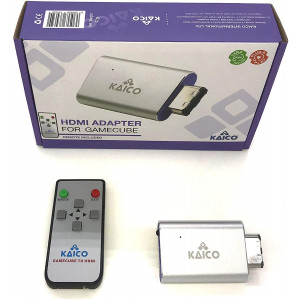 Gamecube HDMI Adapter Lead for The Nintendo Gamecube Running GCVideo Software. Supports 2X Line-Doubling and Includes Remote Control. A Simple Plug and Play Gamecube Adapter Solution by Kaico